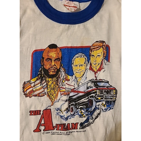 Vintage 80s 1984 The A-Team Youth TShirt Size 2 Made In Canada Mr. T - Picture 2 of 5